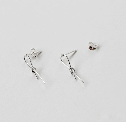 925 sterling silver Tied Knot Bow Stud Earrings