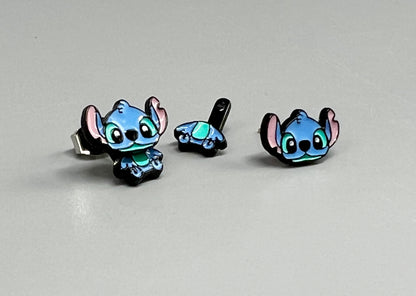 Disney-licensed Disney characters earrings, Lilo and Stitch Ear jackets drop earrings