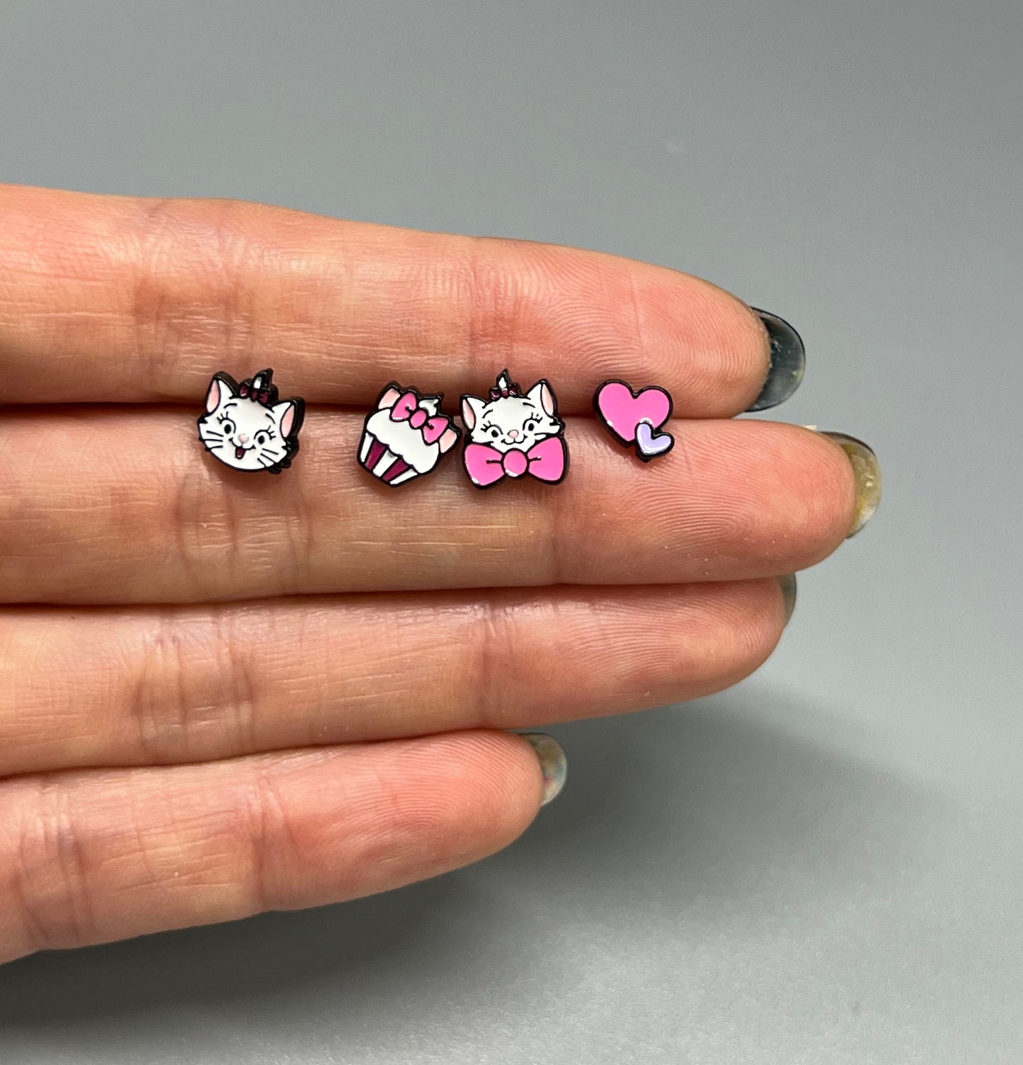 Cute Disney characters earrings set of 4, Marie cat , Dumbo stud earrings