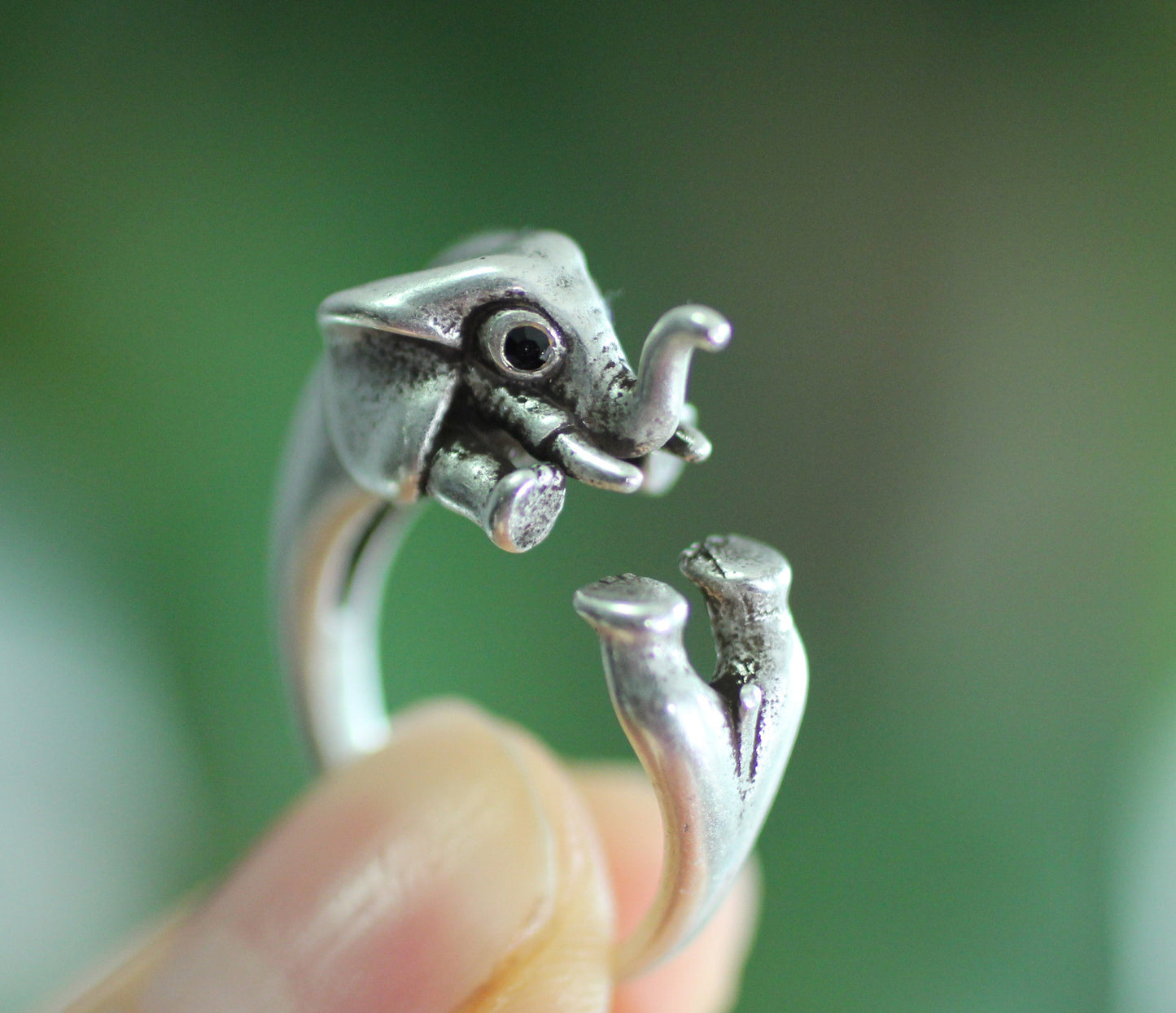 Cute Elephant Adjustable Wrap Ring, R0340S