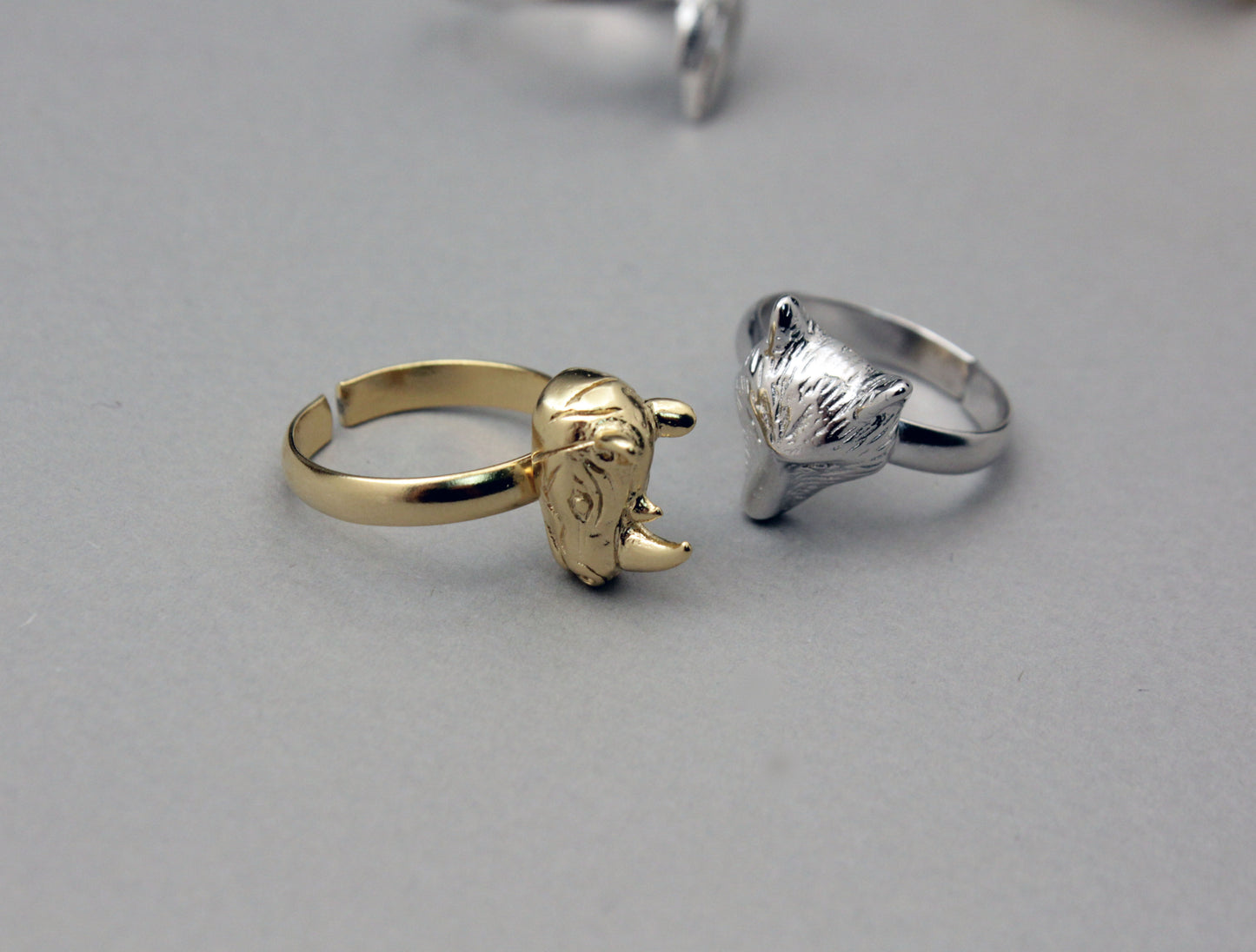 Zoo Animals Ring, Wild animal ring, Tiger, Giraffe, Eagle, Wolf,Rhinoceros