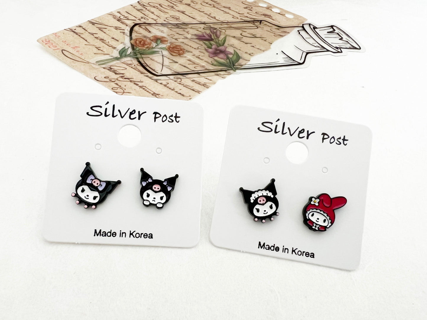 Sanrio stud earrings Kuromi , My Melody stud earrings, cute earrings