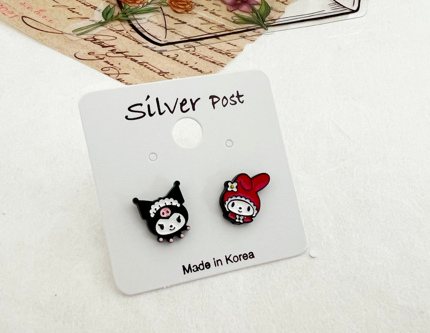 Sanrio stud earrings Kuromi , My Melody stud earrings, cute earrings