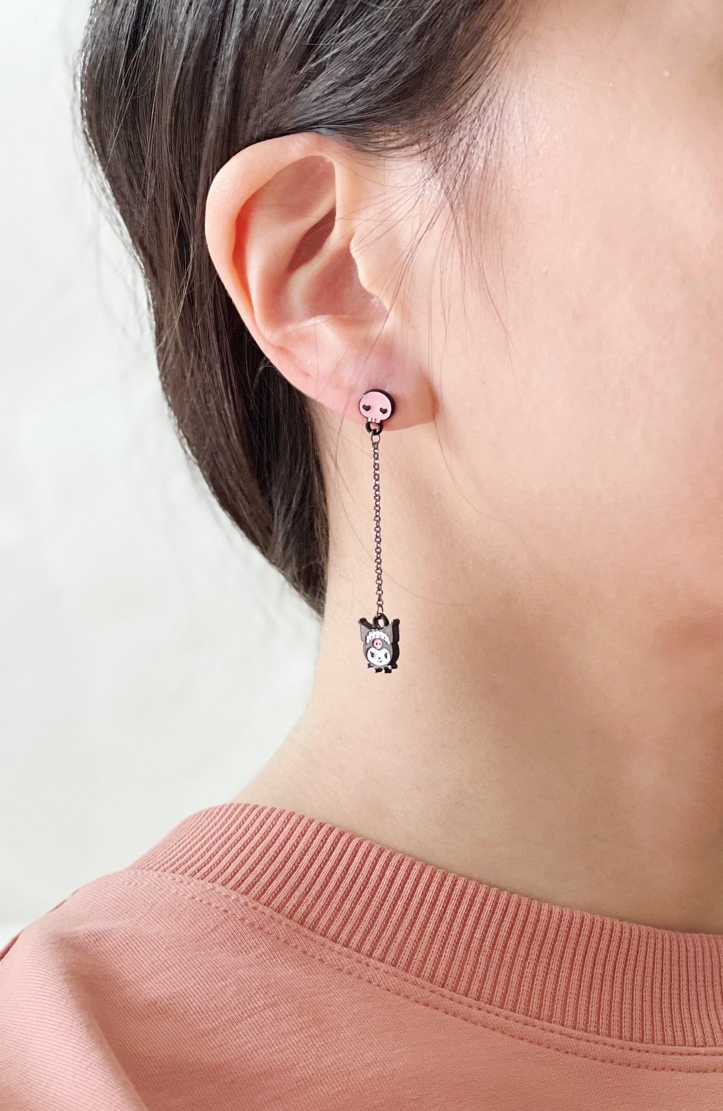 Sanrio stud earrings Kuromi , My Melody stud  long chain dangle earrings