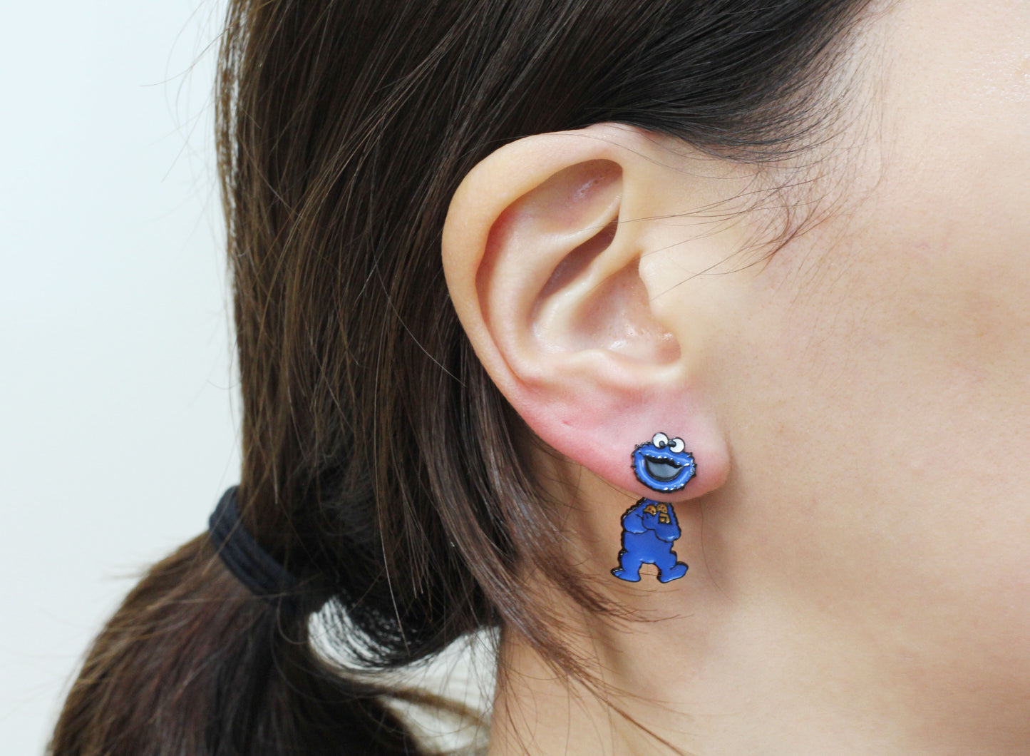 Sesame Street Stud Earrings , Cookie Monster And Elmo Earrings, The Muppet Show Cartoon Earrings