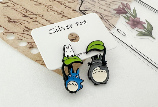 Totoro twoway earrings ,Totoro post earrings My neighbor Totoro stud earrings