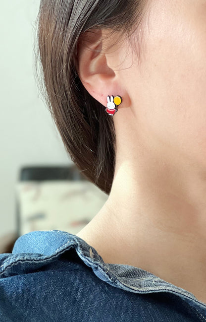 Cute Miffy rabbit characters earrings,Cartoon characters earrings
