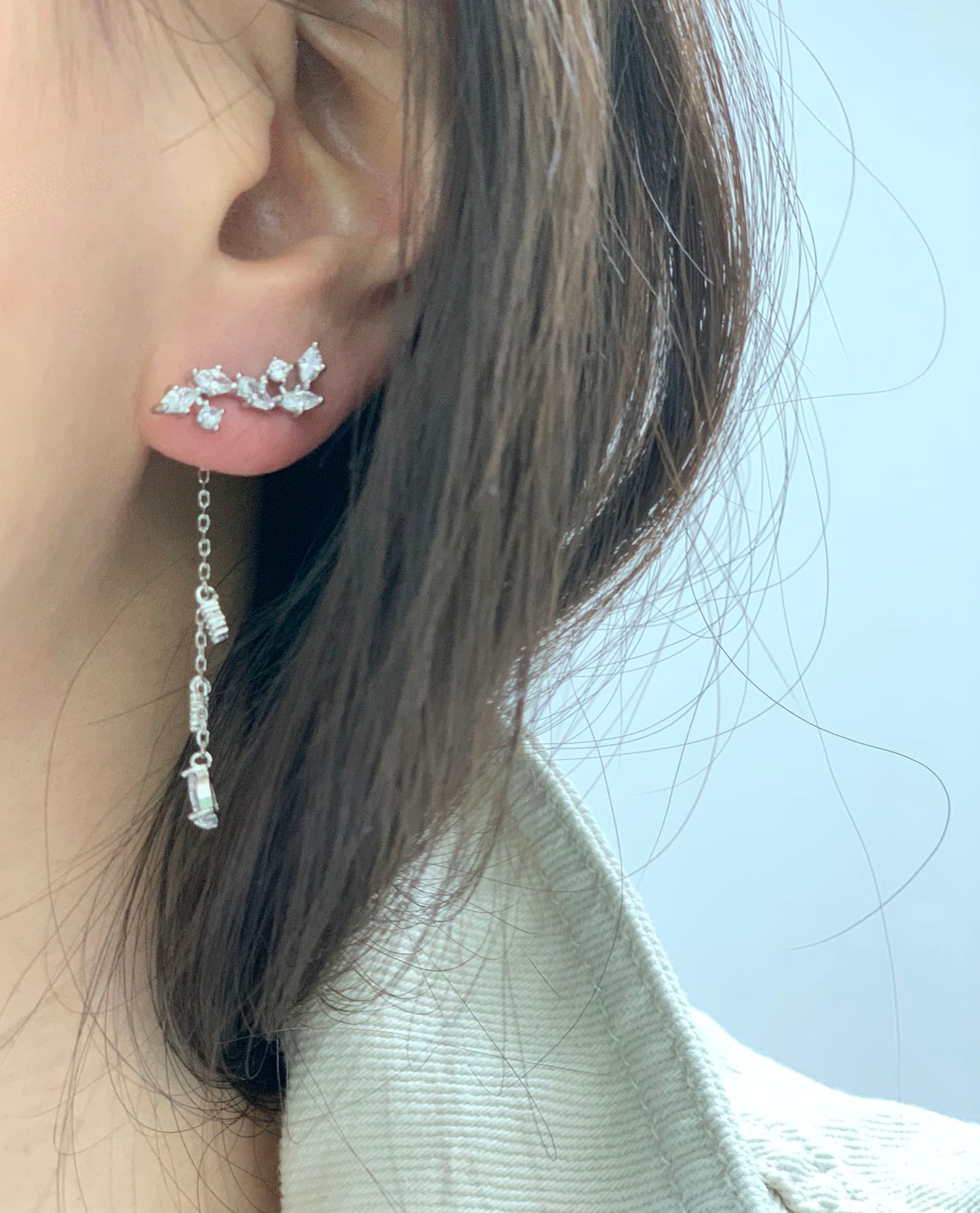 Crystals drop long earrings, Tear drop Earrings, Long Chain earrings, bar drop earrings-3 Types