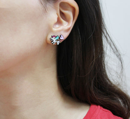 Cute Unicorn earrings, Cartoon image Unicorn earrings,Unicorn Jewelry, Unicorn and Wing earrings
