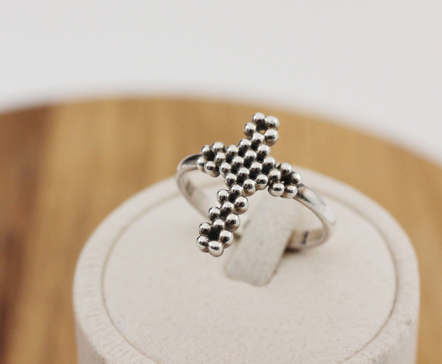 925 Sterling silver Big Antique Cross statement Ring