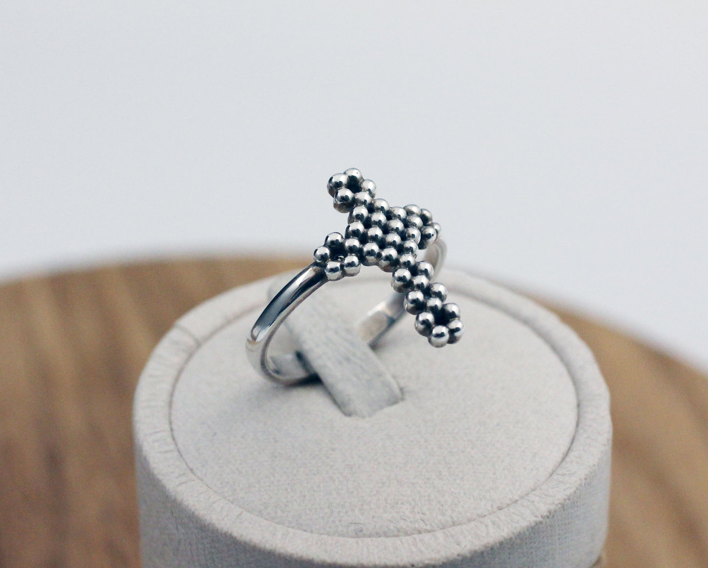 925 Sterling silver Big Antique Cross statement Ring