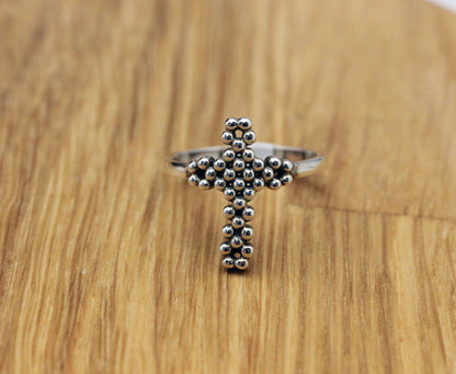 925 Sterling silver Big Antique Cross statement Ring