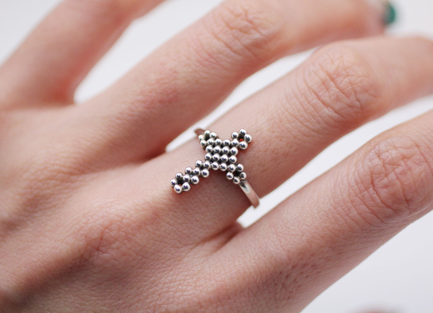 925 Sterling silver Big Antique Cross statement Ring