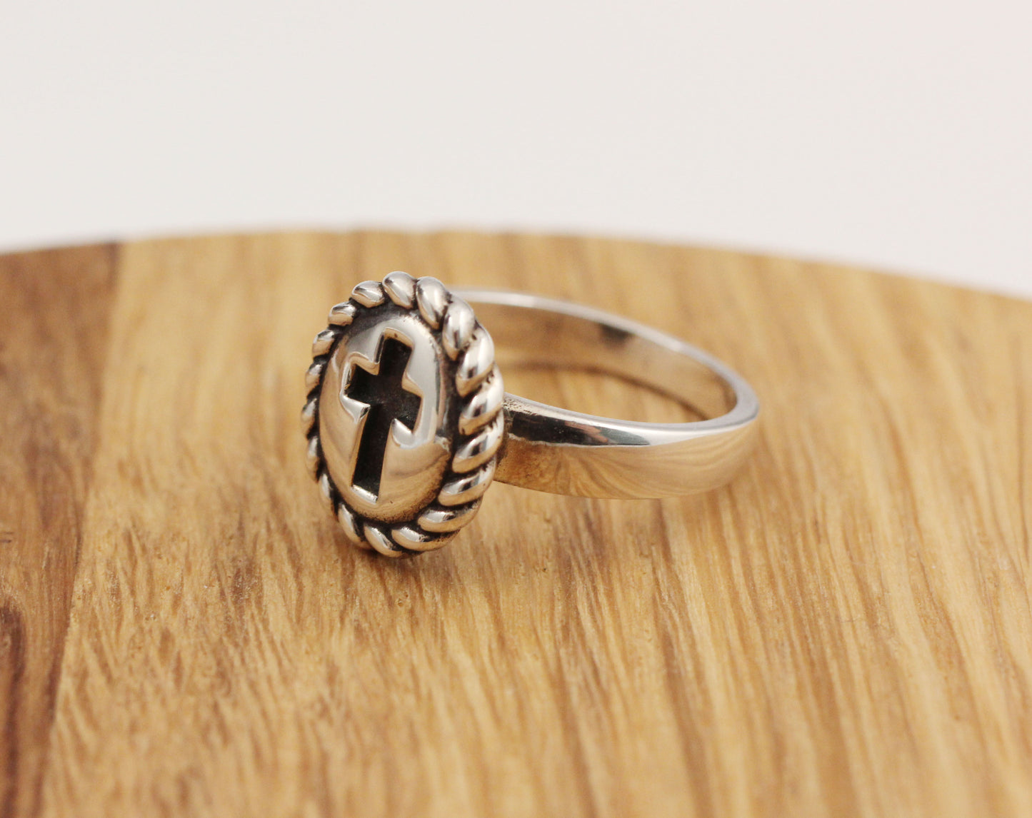 925 Sterling silver Saint Benedict Antique Cross statement Ring