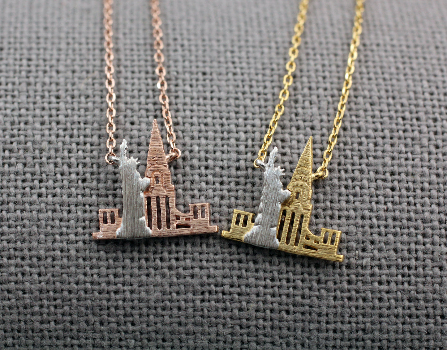 New York Necklace, NY Necklace, NYC Necklace, Statue of Liberty Necklace, Empire State Necklace, New york Cityscape Necklace, New york Skyline Necklace