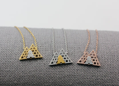 Egyptian pyramids and Sphinx Necklace, Ancient Egyptian pyramids necklace