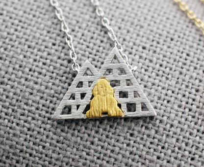 Egyptian pyramids and Sphinx Necklace, Ancient Egyptian pyramids necklace