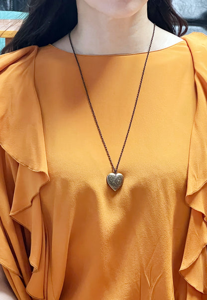 Antique style Heart Locket Necklace, N0308S