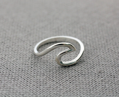 925 sterling silver Wave Ring, Surfing silver ring, Surf ring, Surfer gifts, Surfing Gift