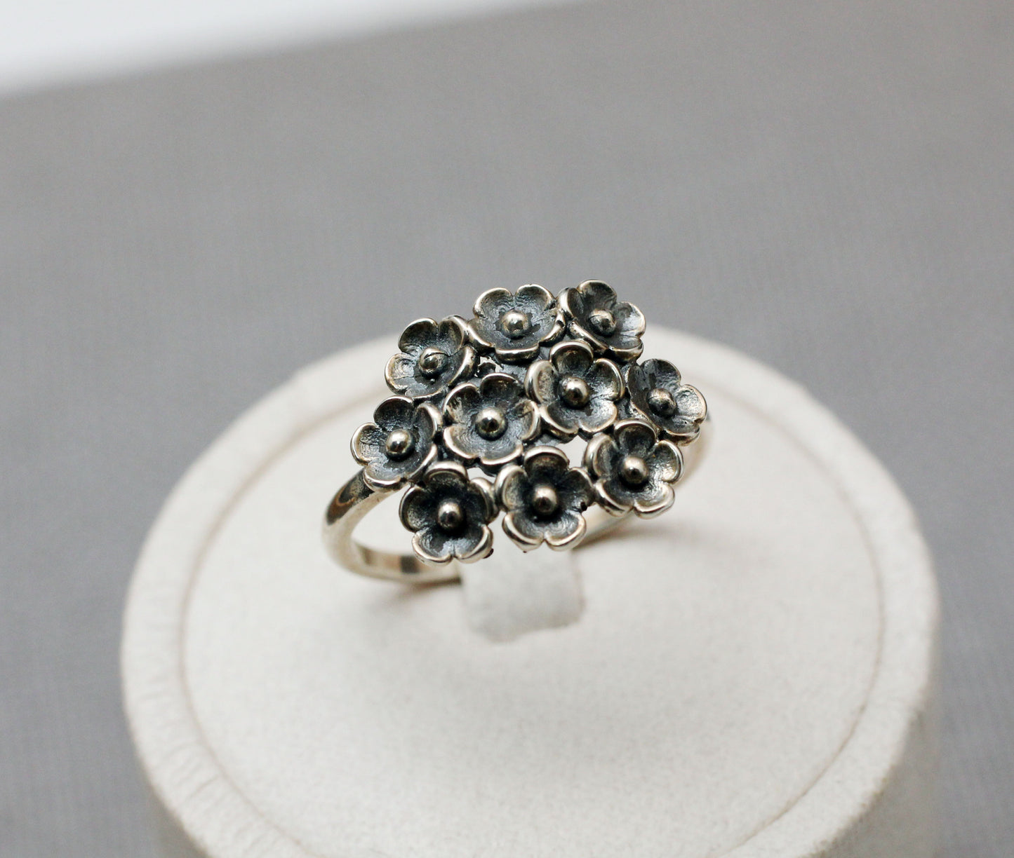 925 sterling silver Bunch of Flowers Ring, Flowers bouquet Ring, Wild flowers bouquet Statement ring