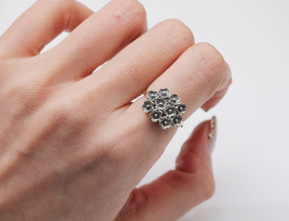 925 sterling silver Bunch of Flowers Ring, Flowers bouquet Ring, Wild flowers bouquet Statement ring