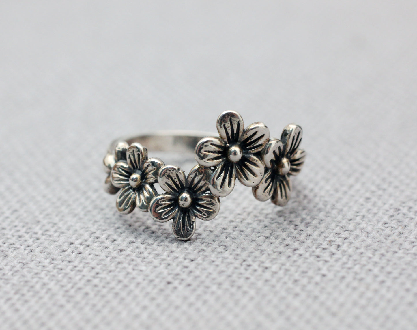 925 sterling silver Bunch of Flowers Ring, Flowers bouquet Ring