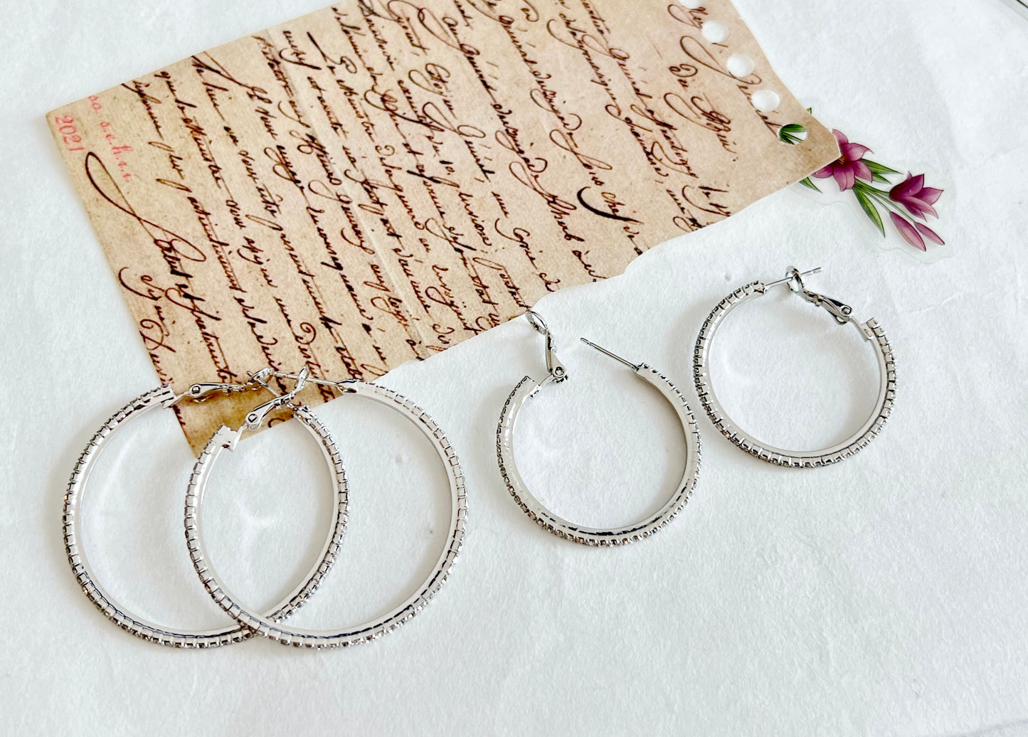 Large cubic Hoop Earrings - Two sizes available: 3 and 4 cm hoop earrings, cubic ziconia huggie Earrings,  Big Hoop Earrings, bling Hoops