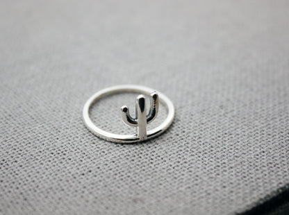 925 sterling silver Cute Cactus ring, Cacti Tree ring, Desert ring, saguaro cactus ring