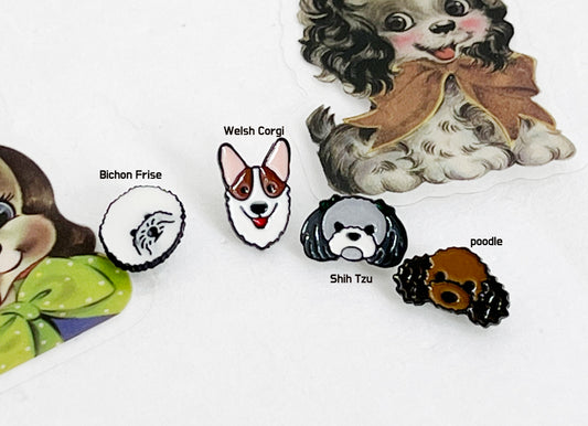 Cute and Lovely Dogs stud Earrings in 5 breeds ,Bichon Frise, Poodle, Shih Tzu, Welsh Corgi