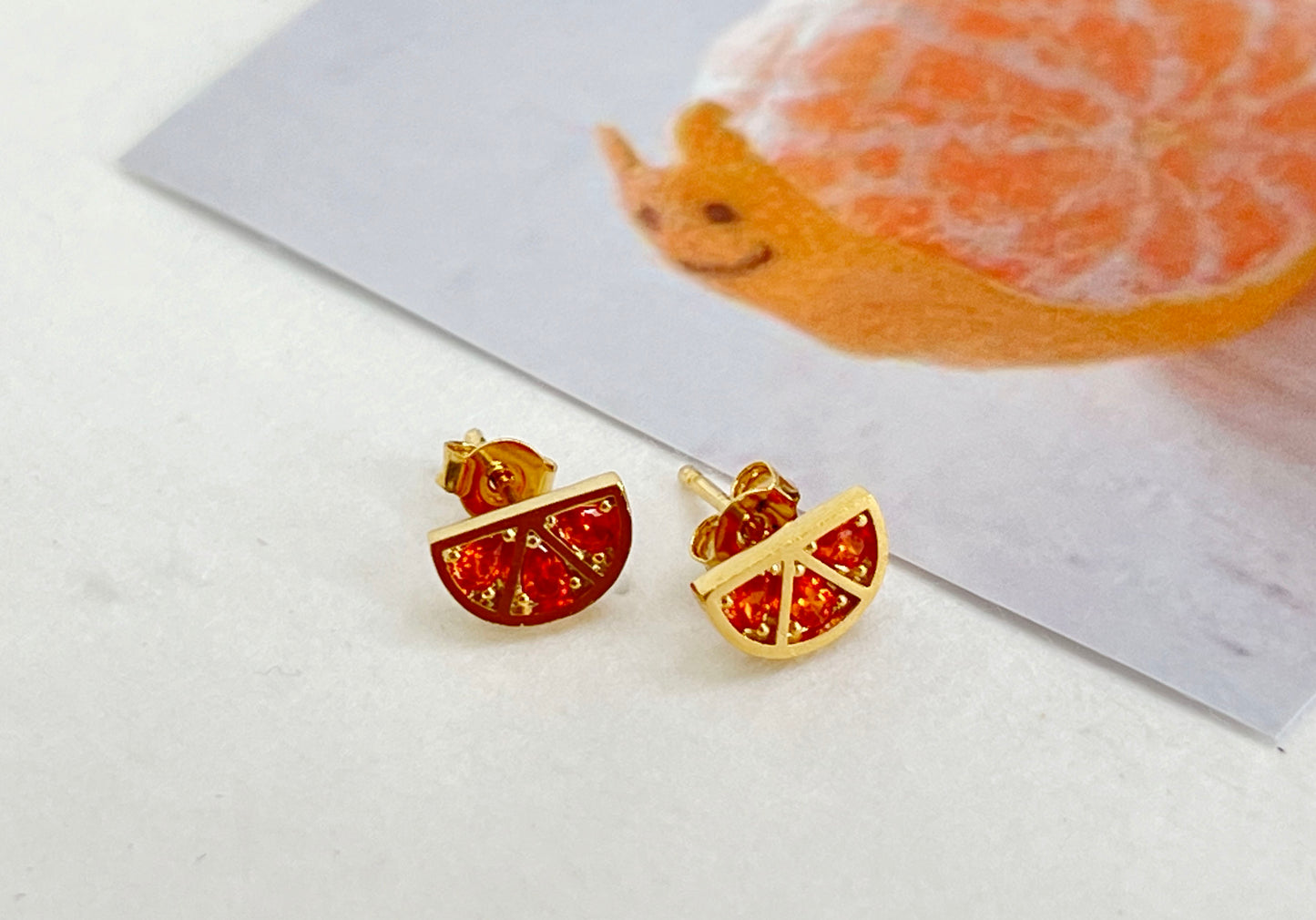 Various Summer Fruits cubic setting Earrings (Banana, Pineapple, Watermelon, Peach, Grape,Strawberry)