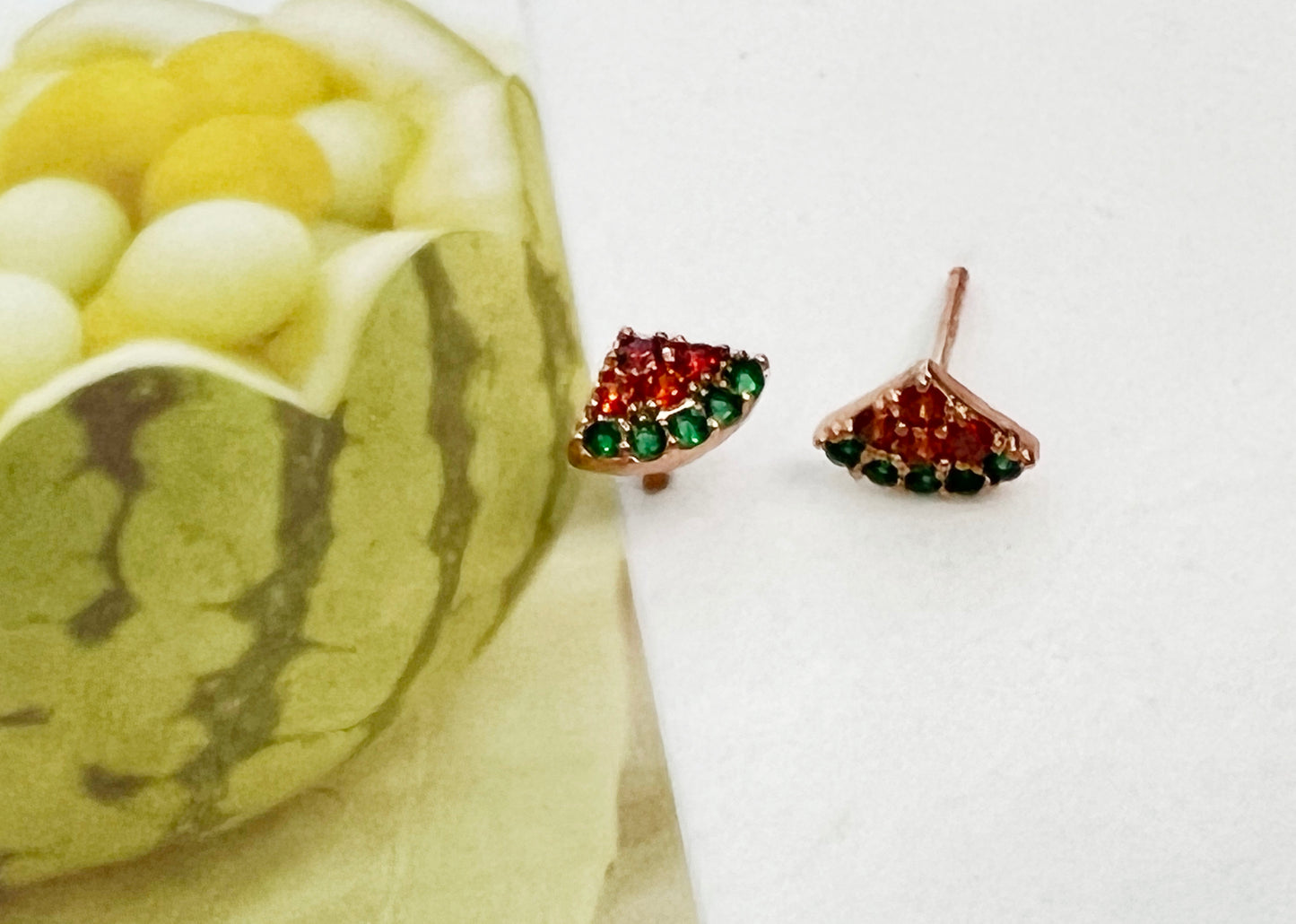 Various Summer Fruits cubic setting Earrings (Banana, Pineapple, Watermelon, Peach, Grape,Strawberry)