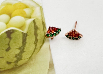 Various Summer Fruits cubic setting Earrings (Banana, Pineapple, Watermelon, Peach, Grape,Strawberry)