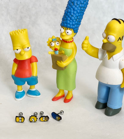 The Simpsons Barbells Ear Piercing,Homer Simpsons ,Marge, Bart, Maggie Simpsons Cartoon Animated sitcoms Helix Piercing screw back ball ,Cartilage piercing ,Tragus Ear Jewelry