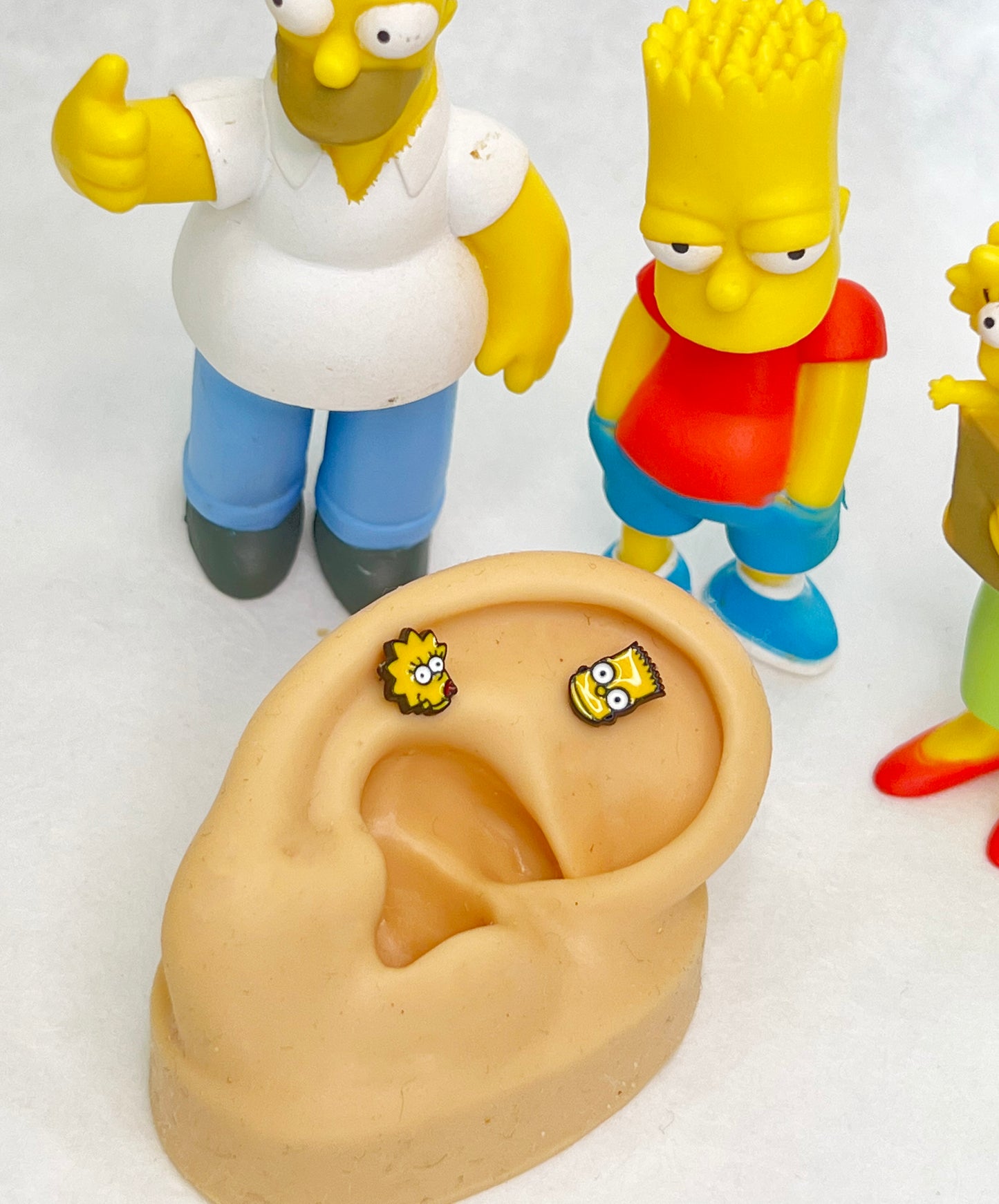 The Simpsons Barbells Ear Piercing,Homer Simpsons ,Marge, Bart, Maggie Simpsons Cartoon Animated sitcoms Helix Piercing screw back ball ,Cartilage piercing ,Tragus Ear Jewelry