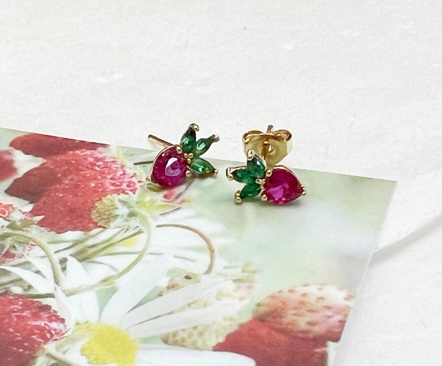 Various Summer Fruits cubic setting Earrings (Banana, Pineapple, Watermelon, Peach, Grape,Strawberry)