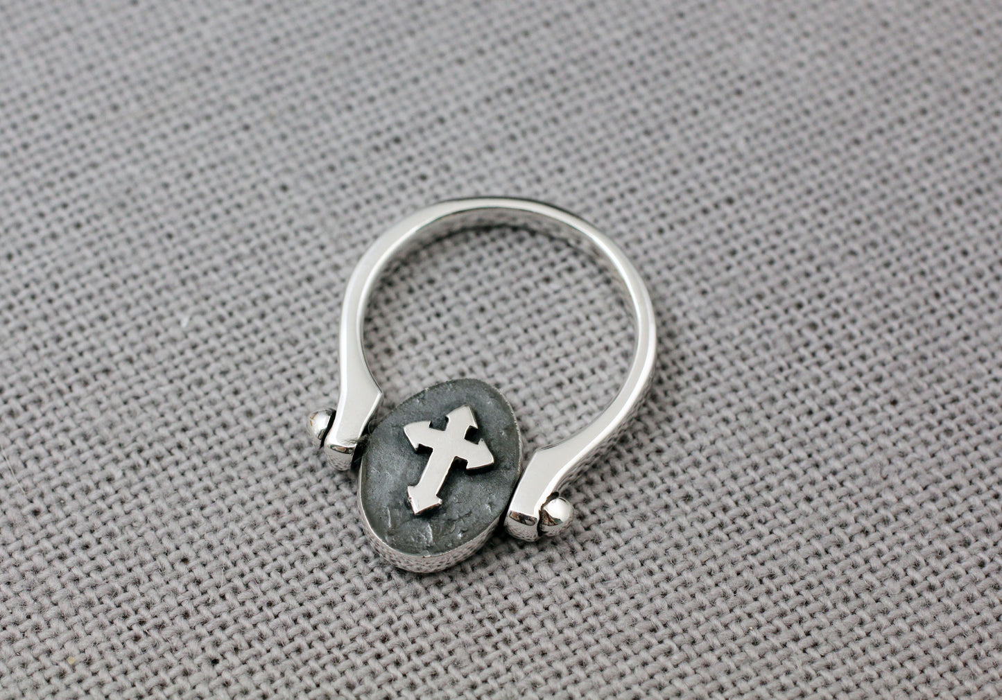 925 Sterling Silver Miraculous Virgin Mary Medal Ring ,Religious Ring ,Rosary and Cross ring