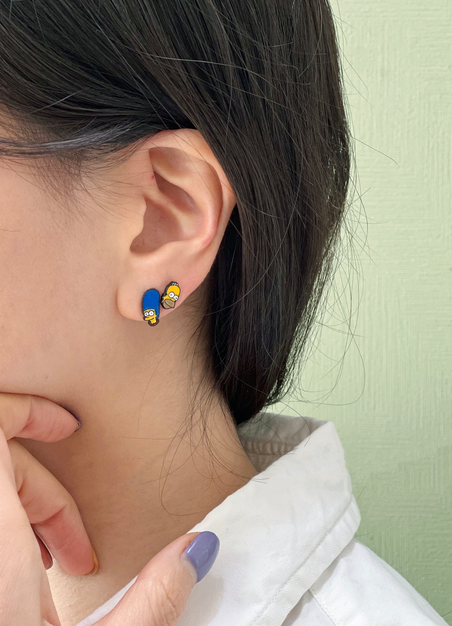 The Simpsons Stud Earrings ,Homer Simpsons ,Marjorie Simpson,Bart Simpson And Margaret Simpsons Earrings, Cartoon Earrings, Animated sitcom