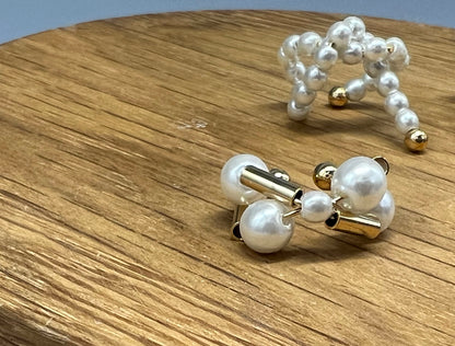 Singel Pearl ear cuff, Non pierced conch earcuff Conch pearl earrings  Huggie ear cuff-3 type