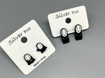 Spirited Away earrings, No-Face earrings, Kaonashi earrings, Susuwatari earrings