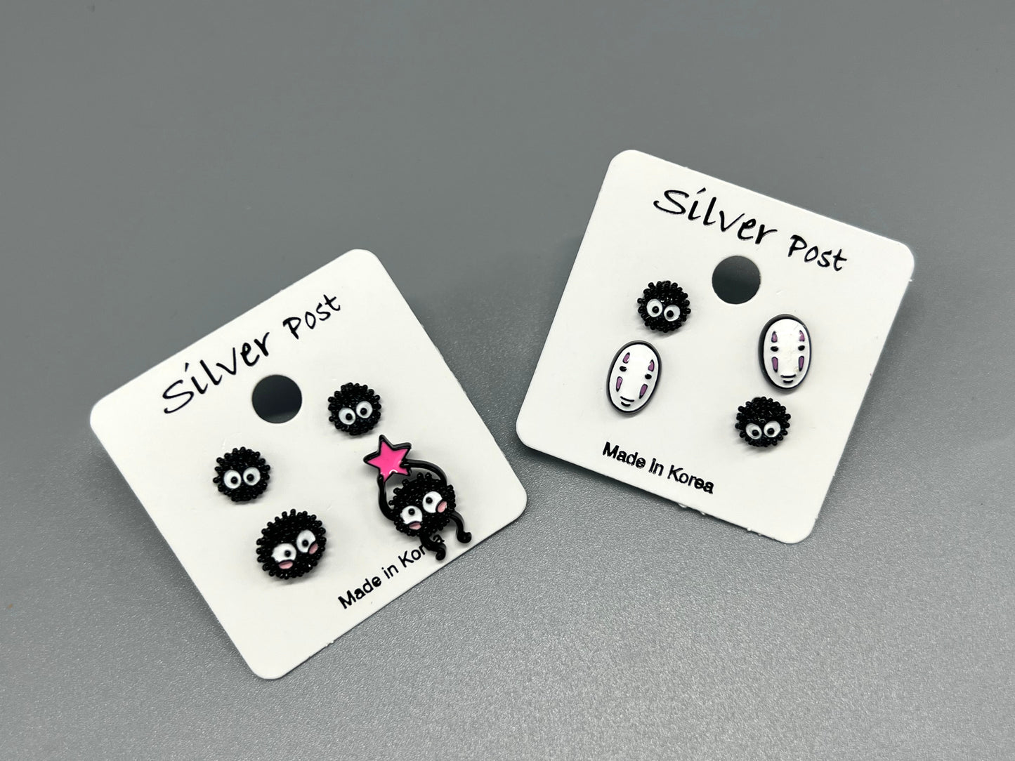 Spirited Away earrings, No-Face earrings, Kaonashi earrings, Susuwatari earrings