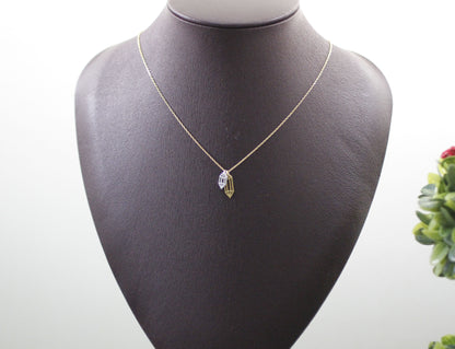 Cut-Out Diamond shape necklace, Crystal Shape Necklace, Rock Crystal Necklace