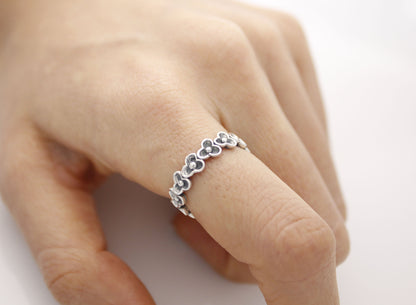 925 sterling silver  Three Petal band Ring