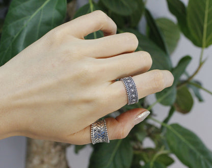925 sterling silver Artisan Flowers Ring