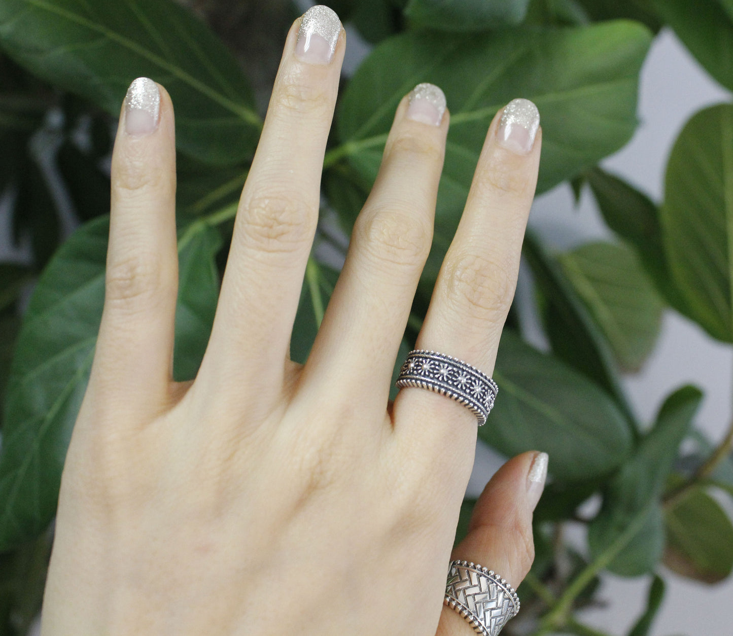 925 sterling silver Artisan Flowers Ring