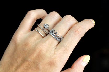 925 sterling silver Princesses Tiara Ring