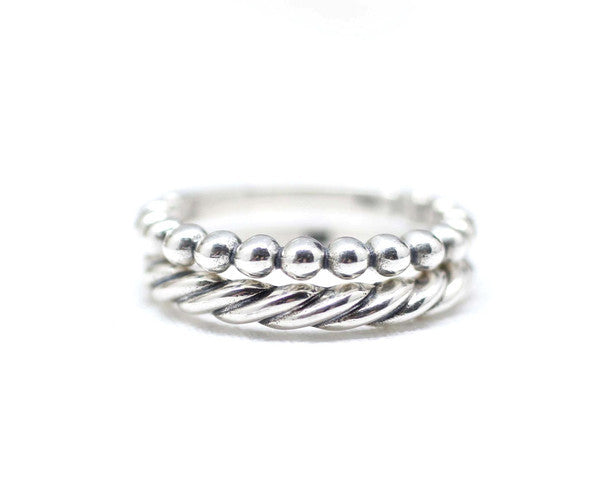 925 Sterling Silver Ball Chain Stacking Ring