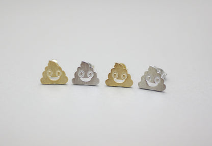 Cute Poo Emoji Stud Earrings, poop emoji studs, Poo Poo earrings