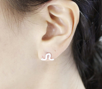 cute and unique Worm post earrings( gold /silver)