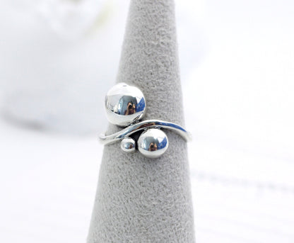 925 sterling silver Bubble balls ring