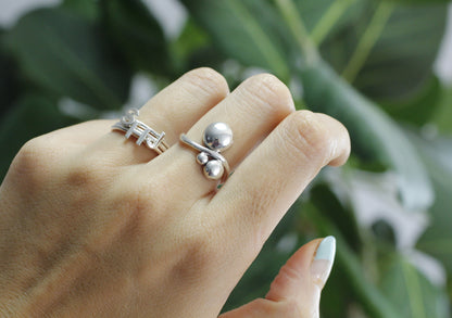 925 sterling silver Bubble balls ring